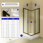 DIANA - Cabine de duche de entrada de canto com portas de correr em vidro fosco temperado