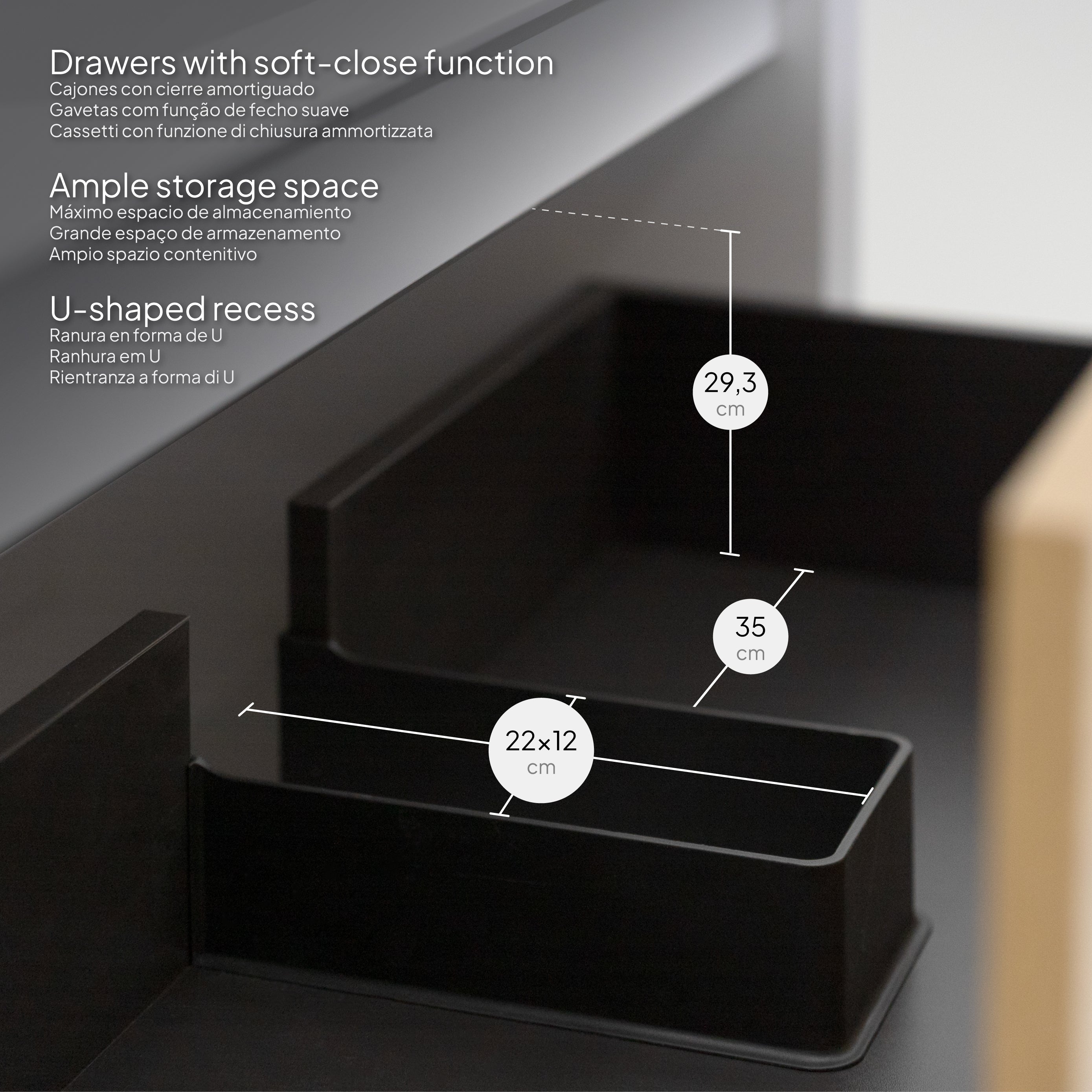 Hebe – Móvel de Lavatório Suspenso 90 cm Branco Mate/Carvalho com Soft-Close