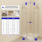 ALICE - Cabine de duche de canto com portas articuladas em vidro temperado fosco