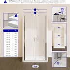 STELLA - Porta de duche com portas batentes em vidro temperado