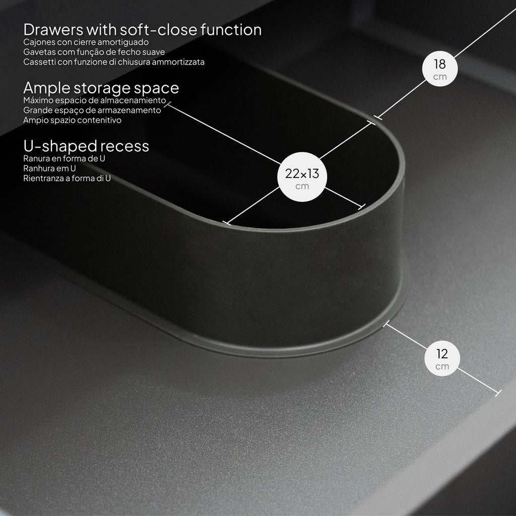 Indra – Móvel de Lavatório Duplo Suspenso Modular | 150 cm