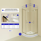 ELLA - Cabine de duche de quadrante em vidro transparente , portas deslizantes e perfis em aluminio