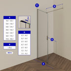 NADINE - Painel de Duche Walk-In em Vidro Temperado 8mm com Perfil cromado