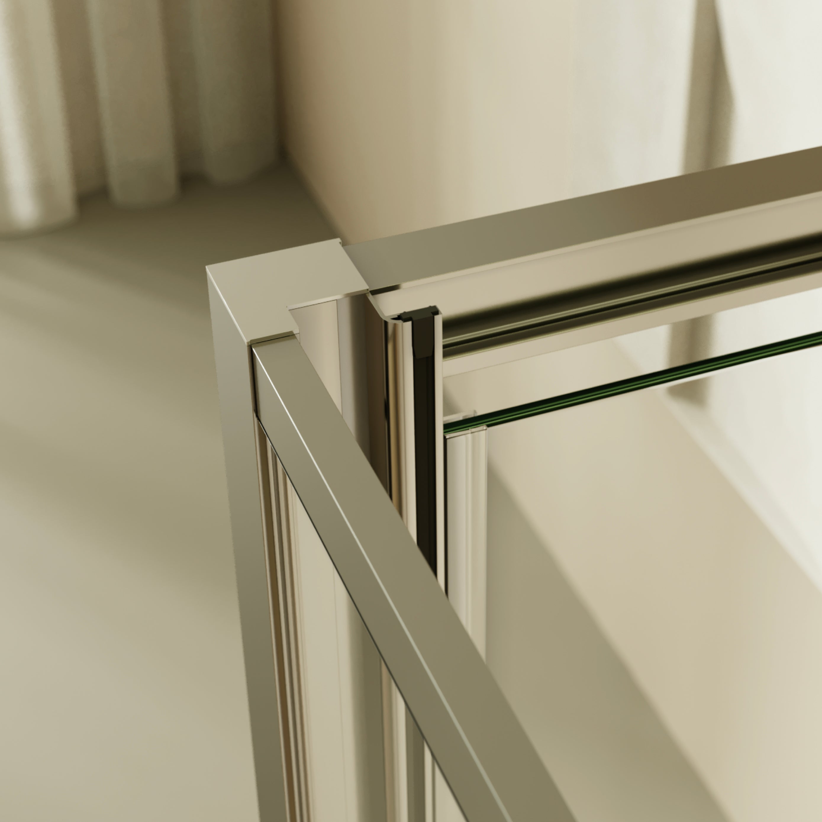 ISADORA - Cabine de duche de entrada frontal com portas articuladas em vidro temperado e perfis cromados