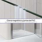 LIMA - Frontal de duche em vidro temperado transparente de 6 mm e portas batentes