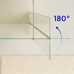 FIONA - Painel de Duche Walk-In com Painel Lateral Giratório 40 cm em Vidro Transparente 10mm com Perfil e Barra Estabilizadora Cromado