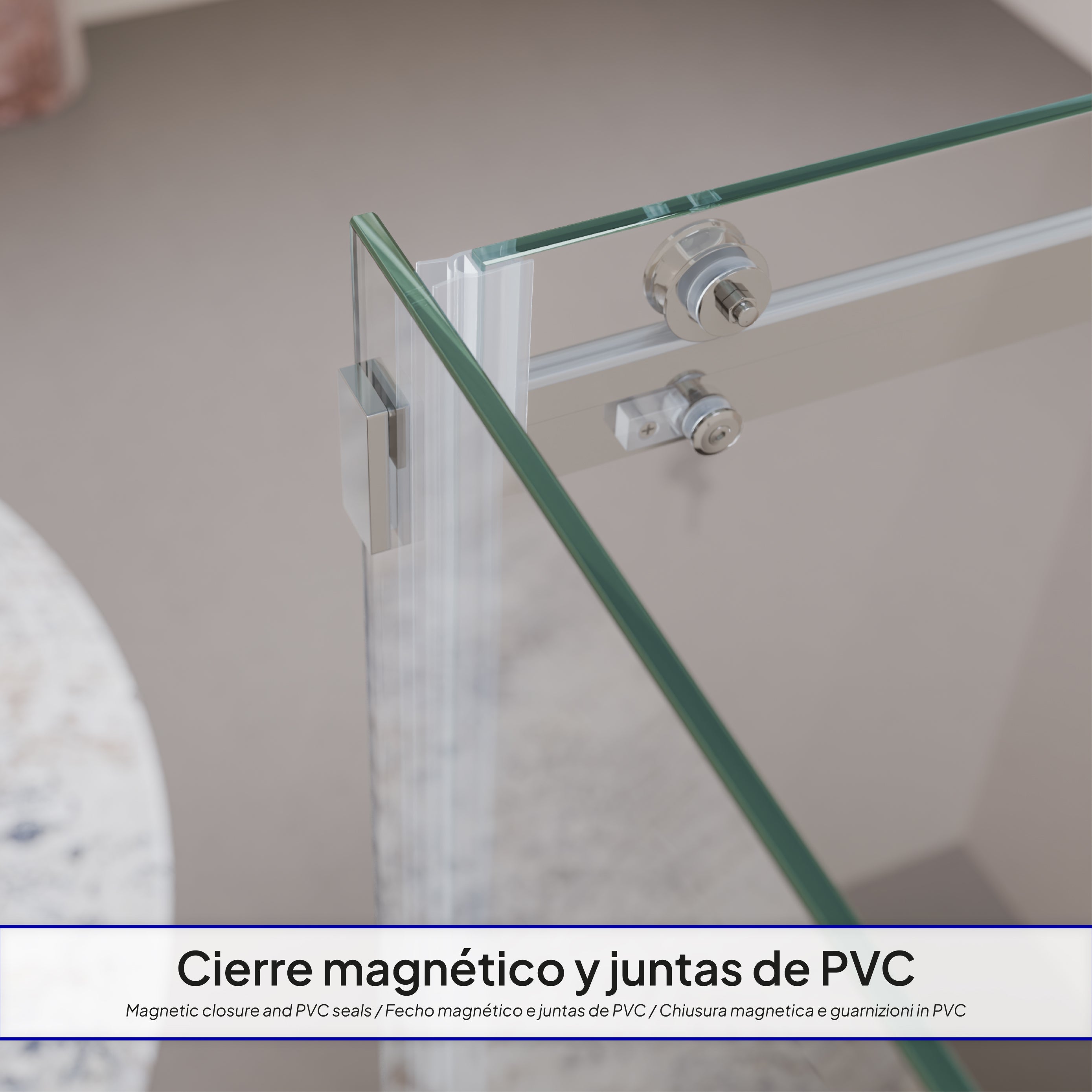 VIOLA - Cabine de duche com porta de correr em vidro temperado de 8mm com altura de 200cm