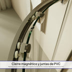 ELLA - Cabine de duche de quadrante em vidro transparente , portas deslizantes e perfis em aluminio