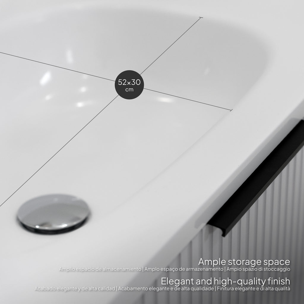 Maia Plus – Móvel de Lavatório Suspenso com Gavetas Soft-Close | 90 cm