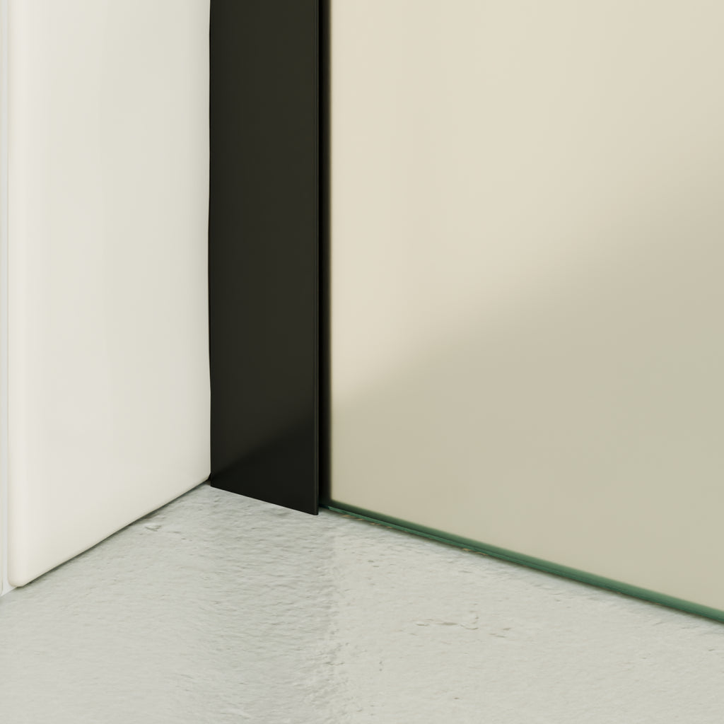 OLIVIA - Painel de Duche Walk-In em Vidro Fosco 10mm com Perfil e Barra Estabilizadora Preto