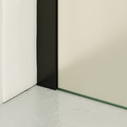 OLIVIA - Painel de Duche Walk-In em Vidro Fosco 10mm com Perfil e Barra Estabilizadora Preto
