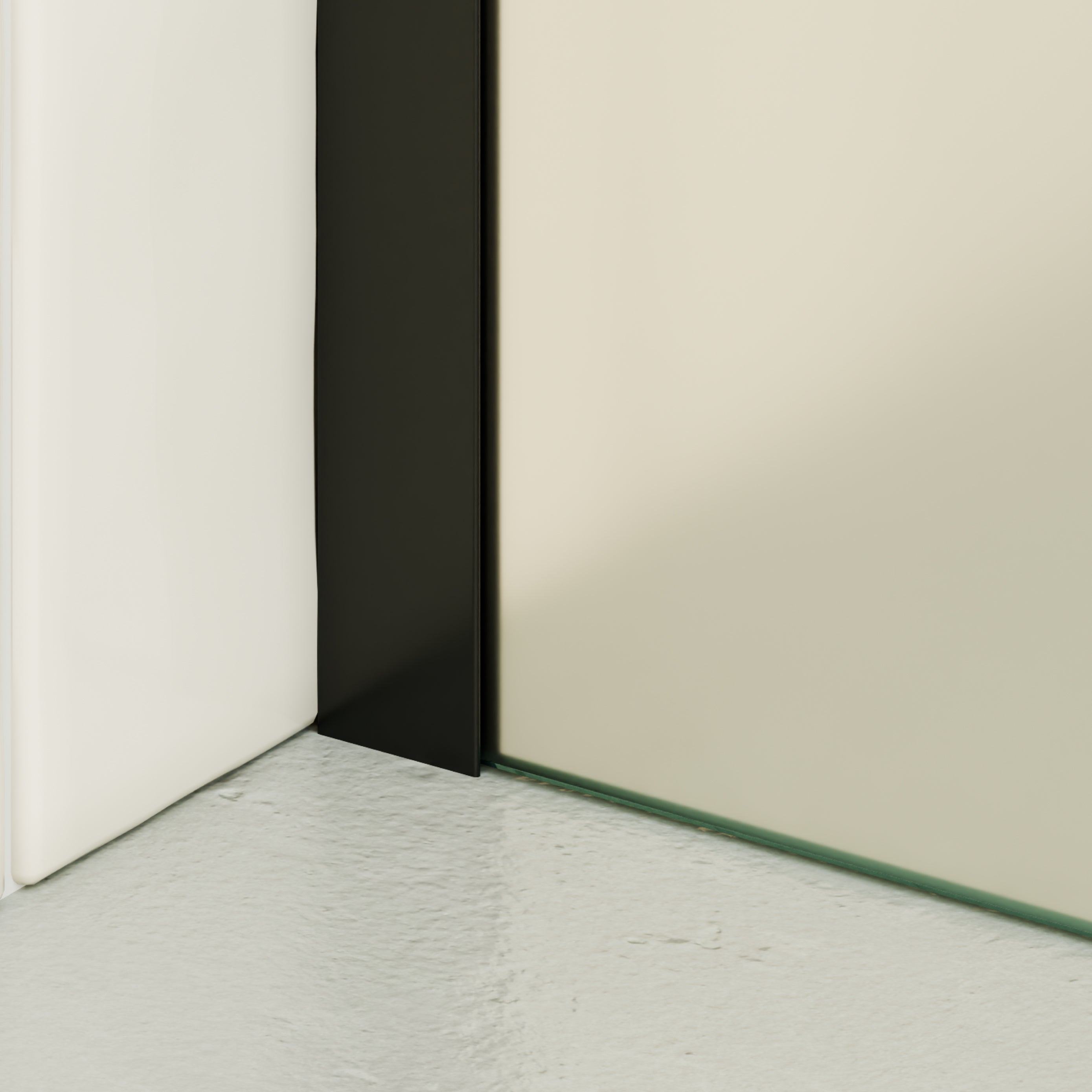 OLIVIA - Painel de Duche Walk-In em Vidro Fosco 10mm com Perfil e Barra Estabilizadora Preto