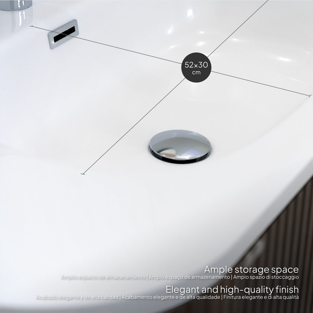 Maia Plus – Móvel de Lavatório Suspenso com Gavetas Soft-Close | 90 cm