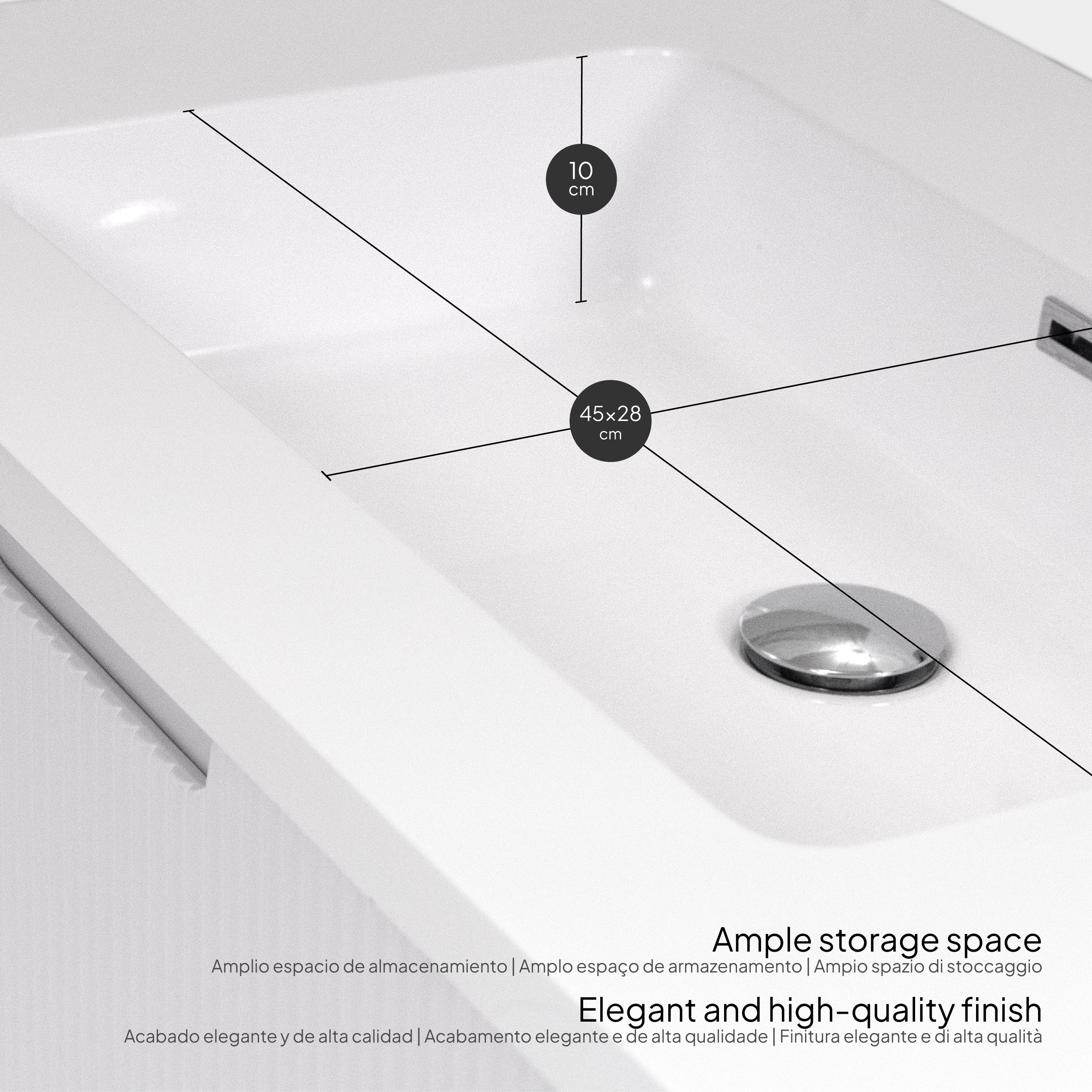 Tália – Móvel de Lavatório Suspenso com Gavetas Soft-Close | Vários Tamanhos e Cores