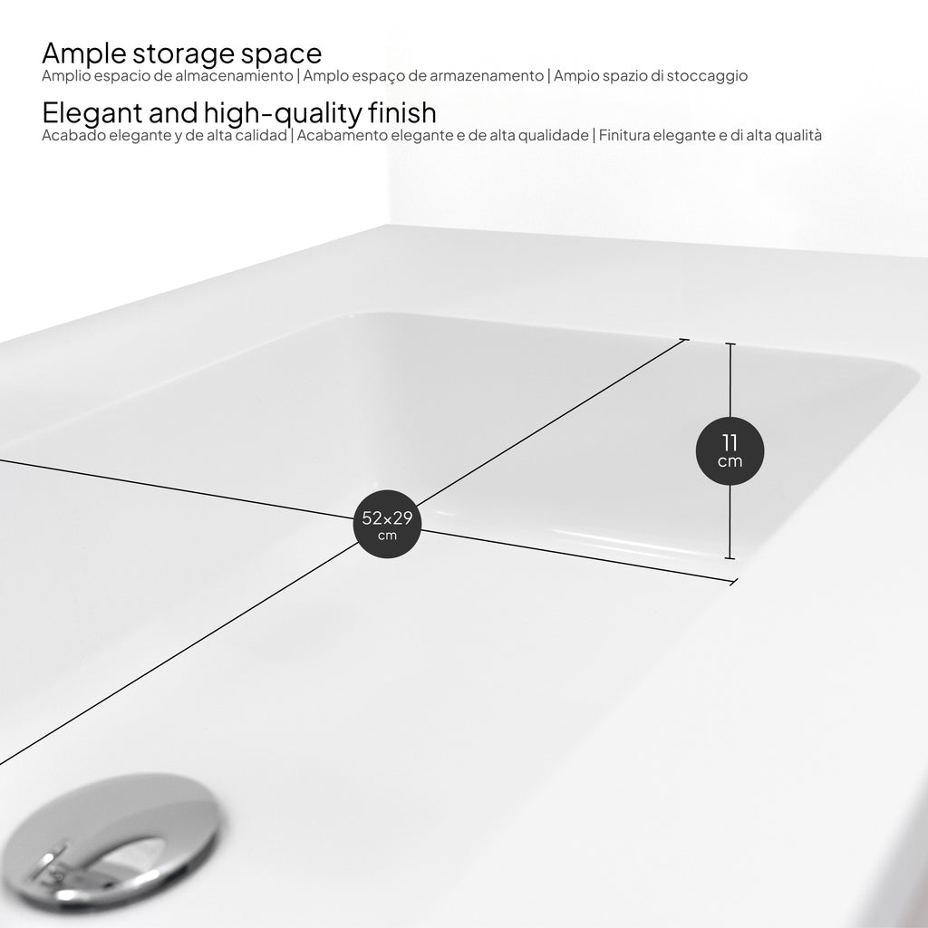 Nereia – Móvel de Lavatório Suspenso 120 cm com Gaveta Soft-Close