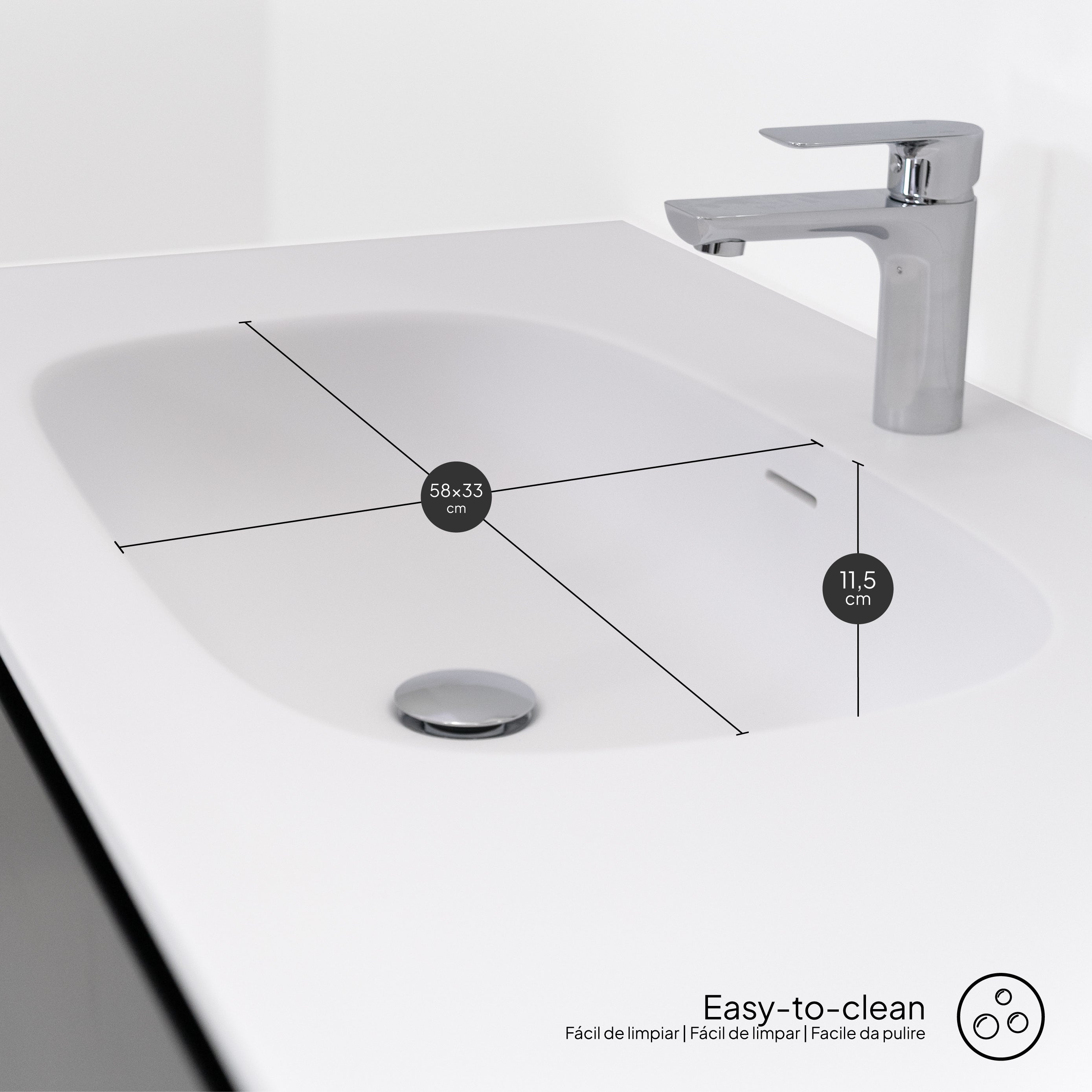 Dafne – Móvel de Lavatório Suspenso 120 cm em Preto Mate com Soft-Close