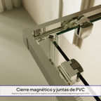 DIANA - Cabine de duche de entrada de canto com portas de correr em vidro temperado meio fosco