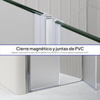 LIMA - Frontal de duche em vidro temperado fosco de 6 mm - Portas batentes