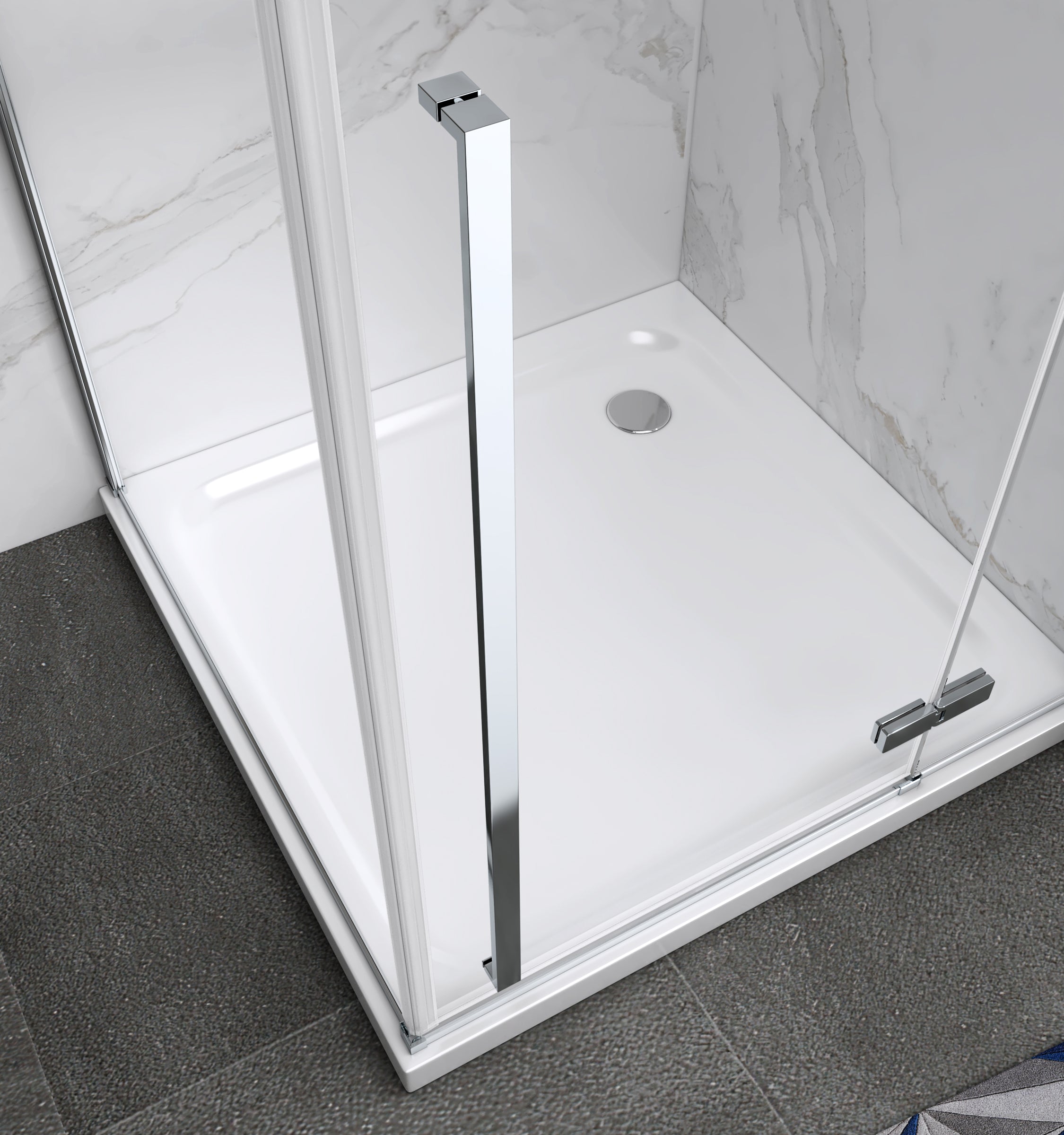 JAYLA - Cabine de duche reversível, portas de abrir, vidro6 mm e perfis cromados