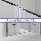 LENA - Frontal de duche com portas dobráveis em vidro temperado fosco