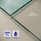 GIANNA – Painel de Duche Walk-In com 2 Painéis em Vidro Temperado e Perfil Cromado com Barra Estabilizadora