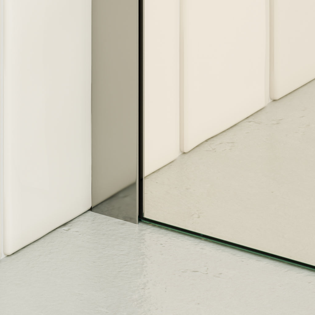 FIONA - Painel de Duche Walk-In em Vidro Meio Fosco 10mm com perfil e Barra Estabilizadora Cromado