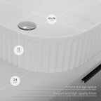 Maia – Móvel de Lavatório Suspenso com Gavetas Soft-Close | 90 cm | Branco Acanalado