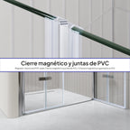 LENA - Frontal de duche com portas dobráveis em vidro temperado