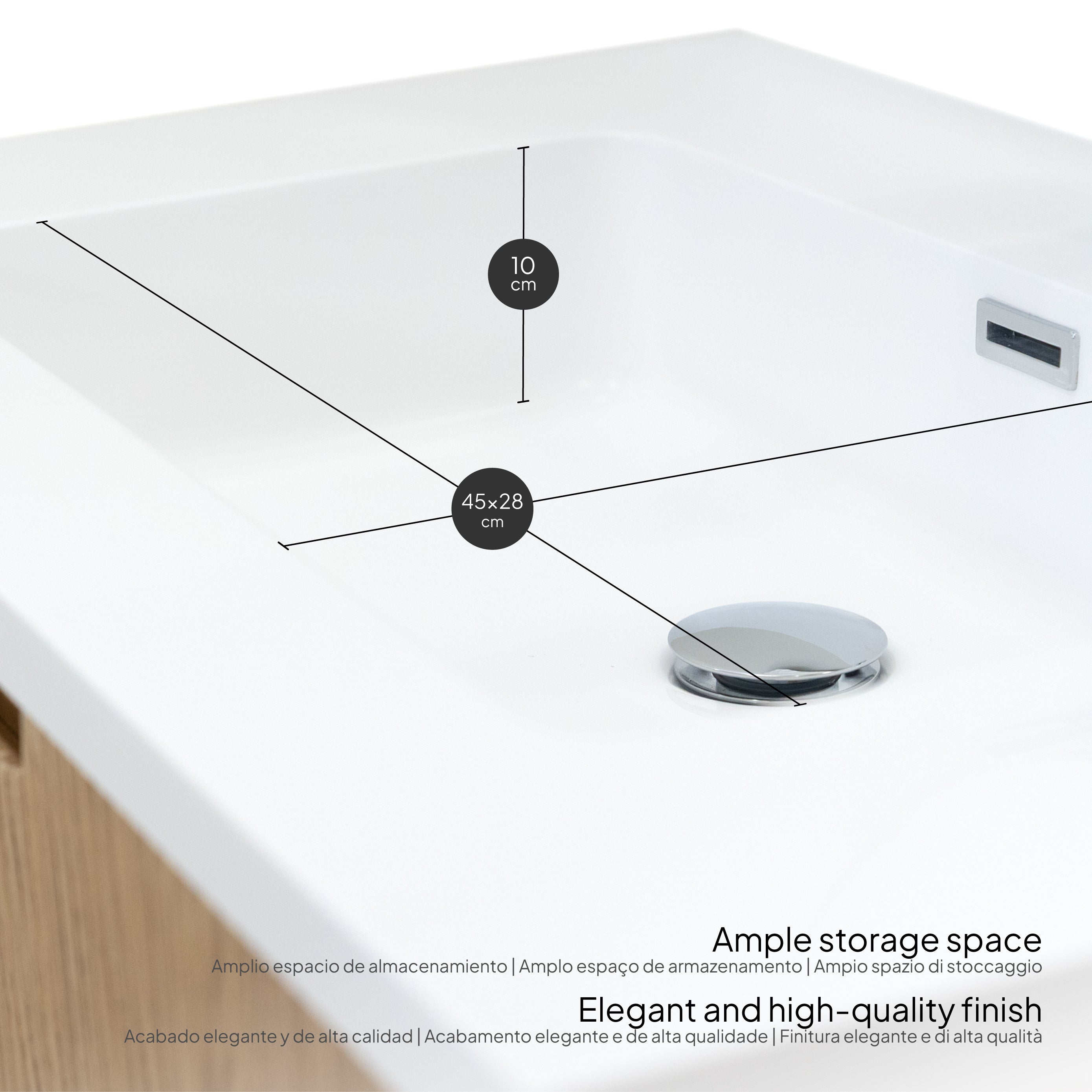 Tália – Móvel de Lavatório Suspenso com Gavetas Soft-Close | Vários Tamanhos e Cores