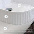 Maia – Móvel de Lavatório Suspenso com Gavetas Soft-Close | 90 cm | Branco Acanalado