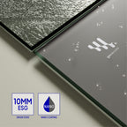 OLIVIA - Painel de Duche Walk-In em Vidro Escuro 10mm com Perfil e Barra Estabilizadora Preto