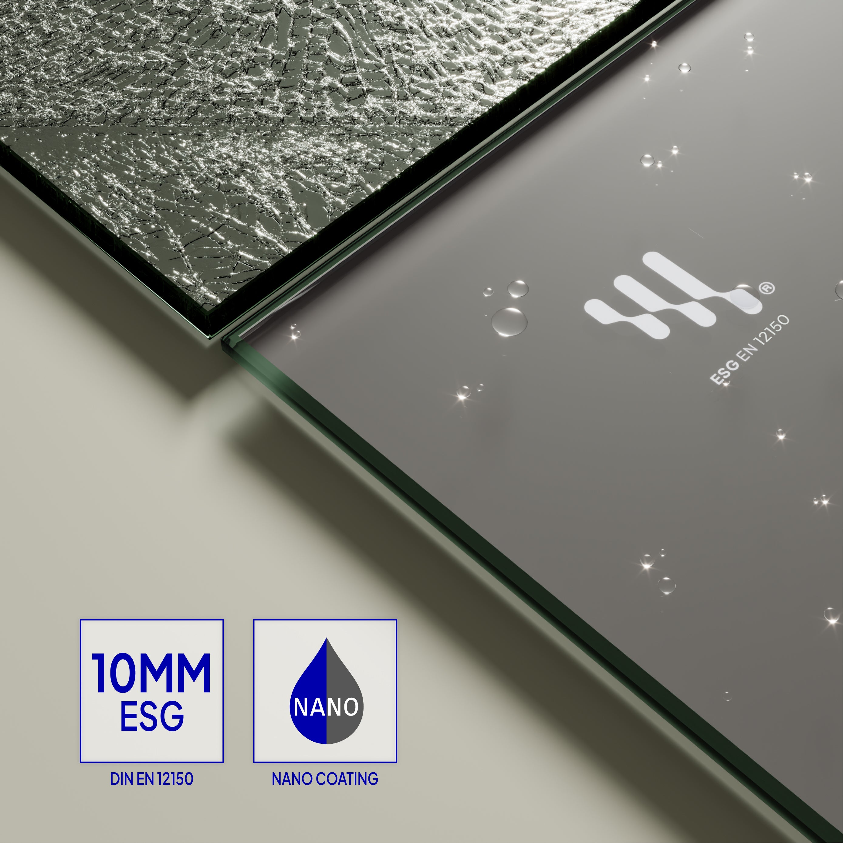 OLIVIA - Painel de Duche Walk-In em Vidro Escuro 10mm com Perfil e Barra Estabilizadora Preto