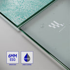 EMMA - Cabine de Duche (70-120 cm x 180-190 cm) com Vidro Fosco 6mm - Entrada de Canto, Portas articuladas e Perfis em Inox