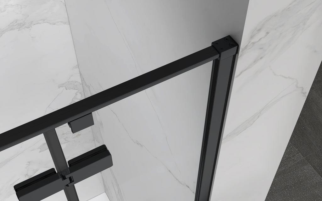 JAYLA - Cabine de duche reversível, portas de abrir, vidro 6mm e perfis pretos