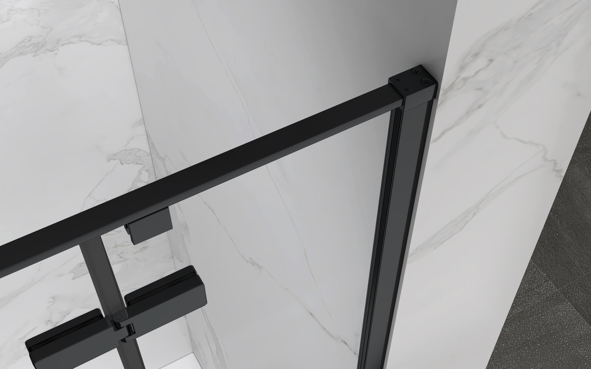 JAYLA - Cabine de duche reversível, portas de abrir, vidro 6mm e perfis pretos