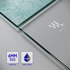 LIMA - Frontal de duche em vidro temperado transparente de 6 mm e portas batentes