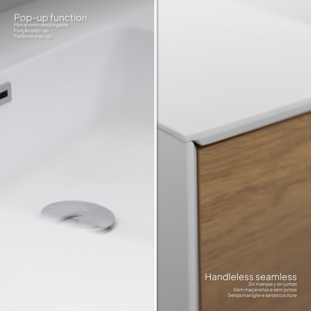 Hebe - Conjunto de Casa de Banho Suspenso - Disponível em 90 cm