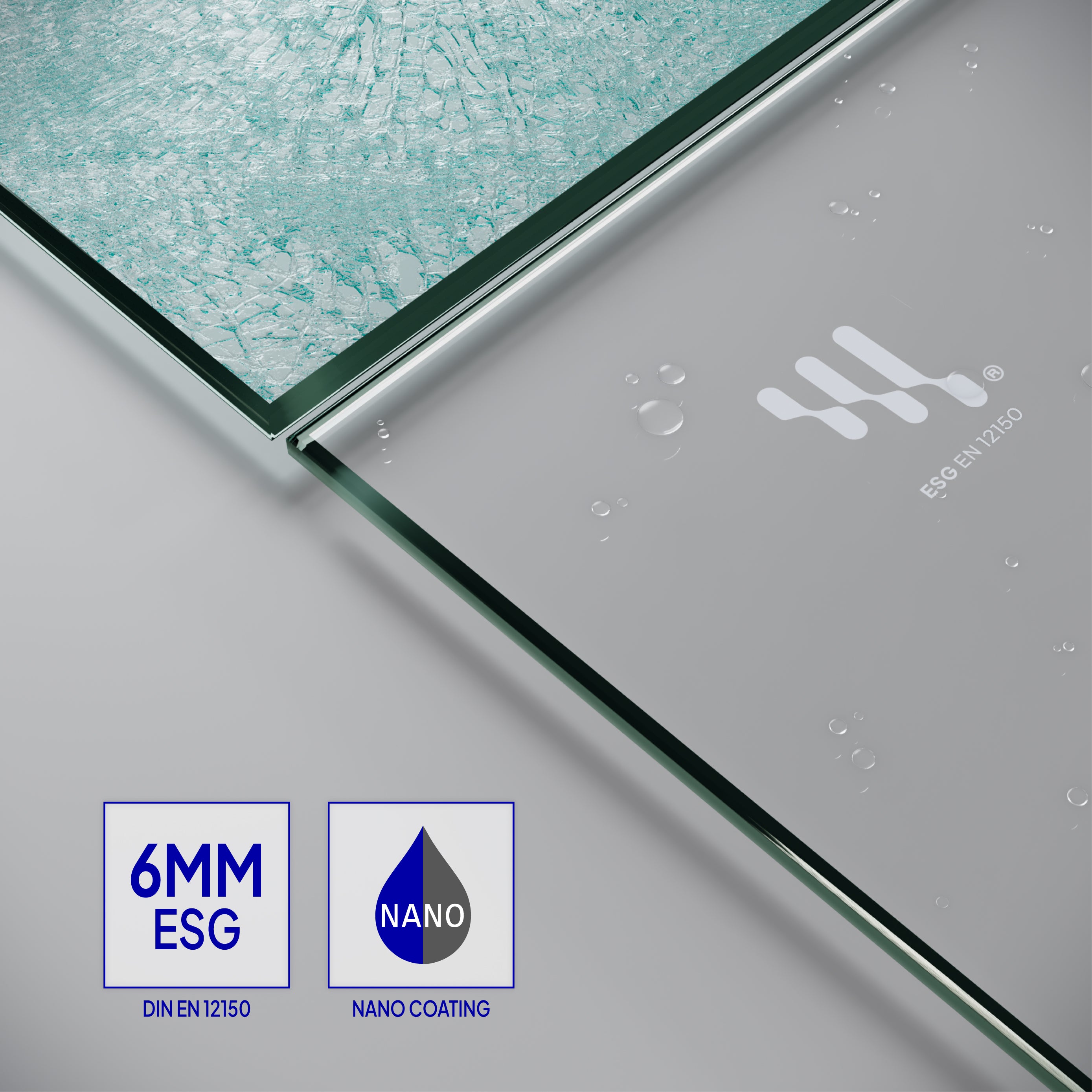 MILA - Porta dobrável em vidro temperado de 6 mm - Vários tamanhos