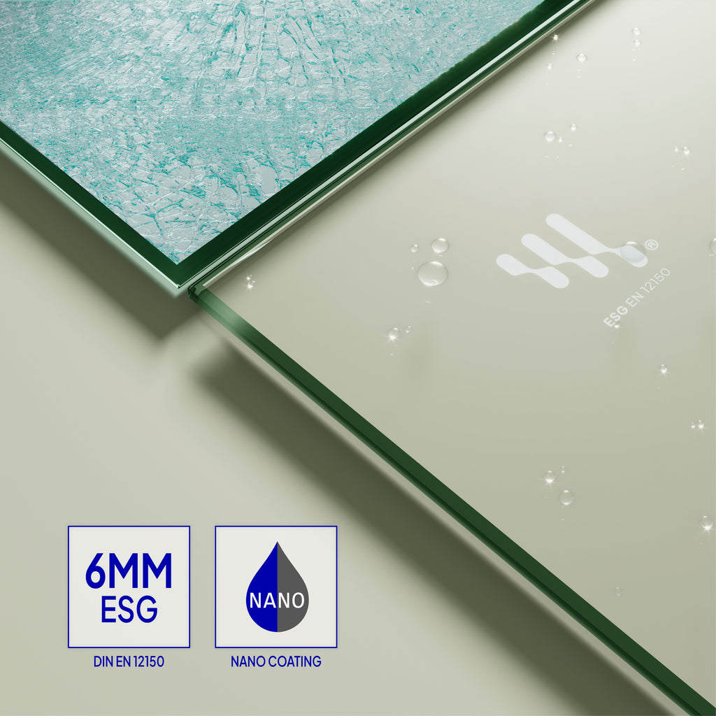 DORA - Cabine de duche com portas de correr em vidro temperado e com perfis em preto