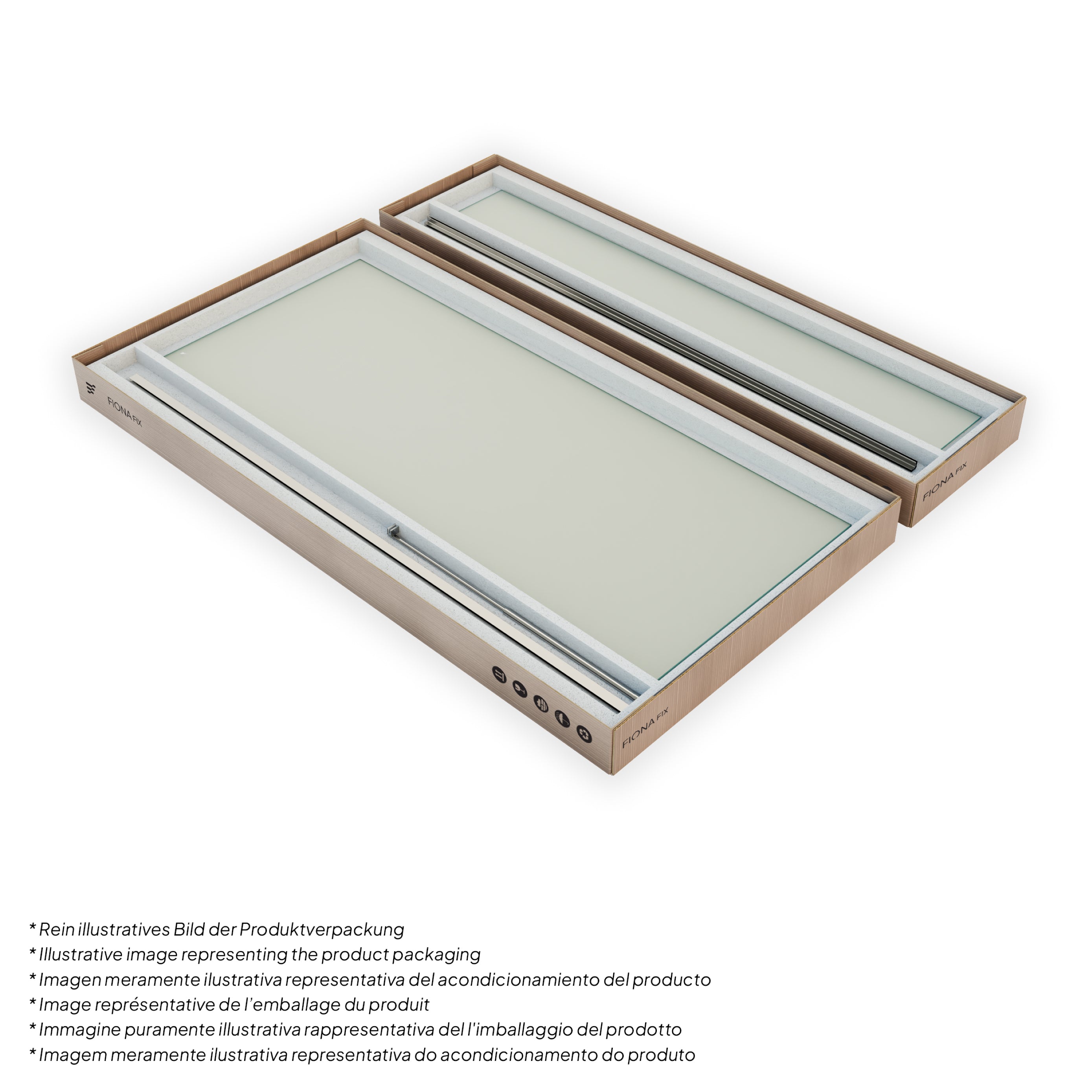 FIONA - Painel de Duche Walk-In com Painel Lateral Fixo 40 cm a 90º em Vidro Satinado 10mm com Perfil e Barra Estabilizadora Cromado