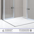 EMMA - Cabine de Duche (70-120 cm x 180-190 cm) com Vidro Transparente 6mm - Entrada de Canto, Portas articuladas e Perfis em Inox