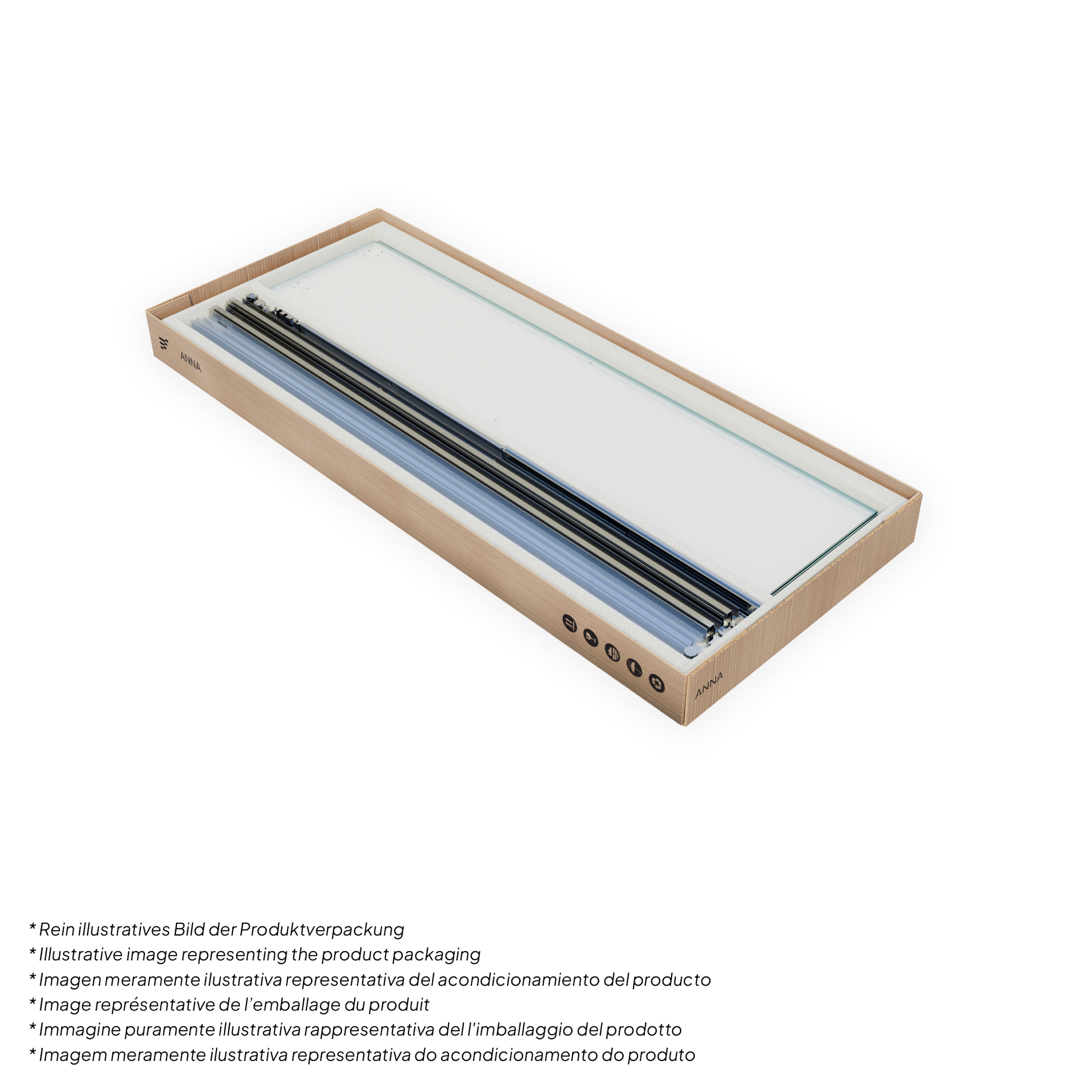 ANNA - Cabine de duche de entrada de canto com portas de correr em vidro temperado de 8mm