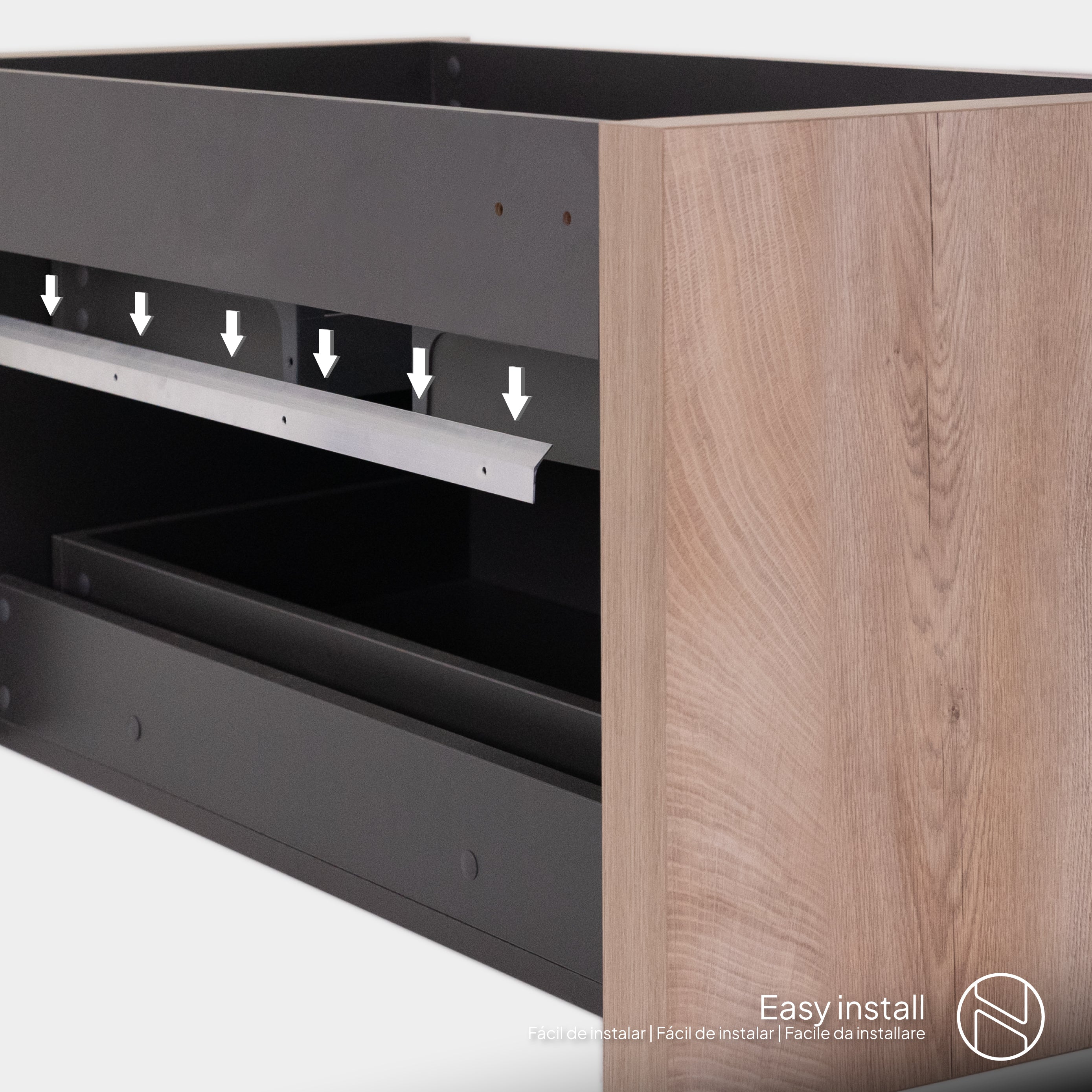 Vesta – Móvel de Lavatório Suspenso 100 cm com 2 Gavetas Soft-Close