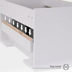 Hebe – Móvel de Lavatório Suspenso 90 cm Branco Mate/Carvalho com Soft-Close