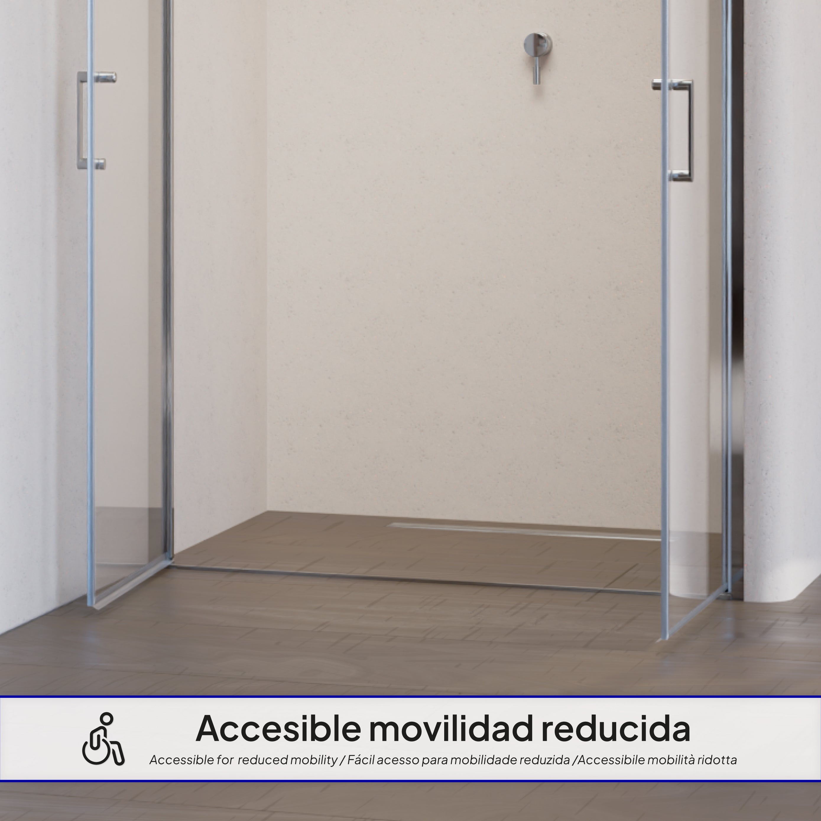 STELLA - Porta de duche com portas batentes em vidro temperado