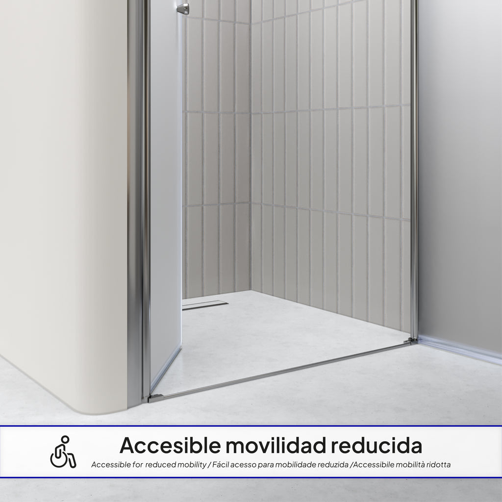 LIMA - Frontal de duche em vidro temperado fosco de 6 mm - Portas batentes