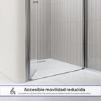 LIMA - Frontal de duche em vidro temperado transparente de 6 mm e portas batentes