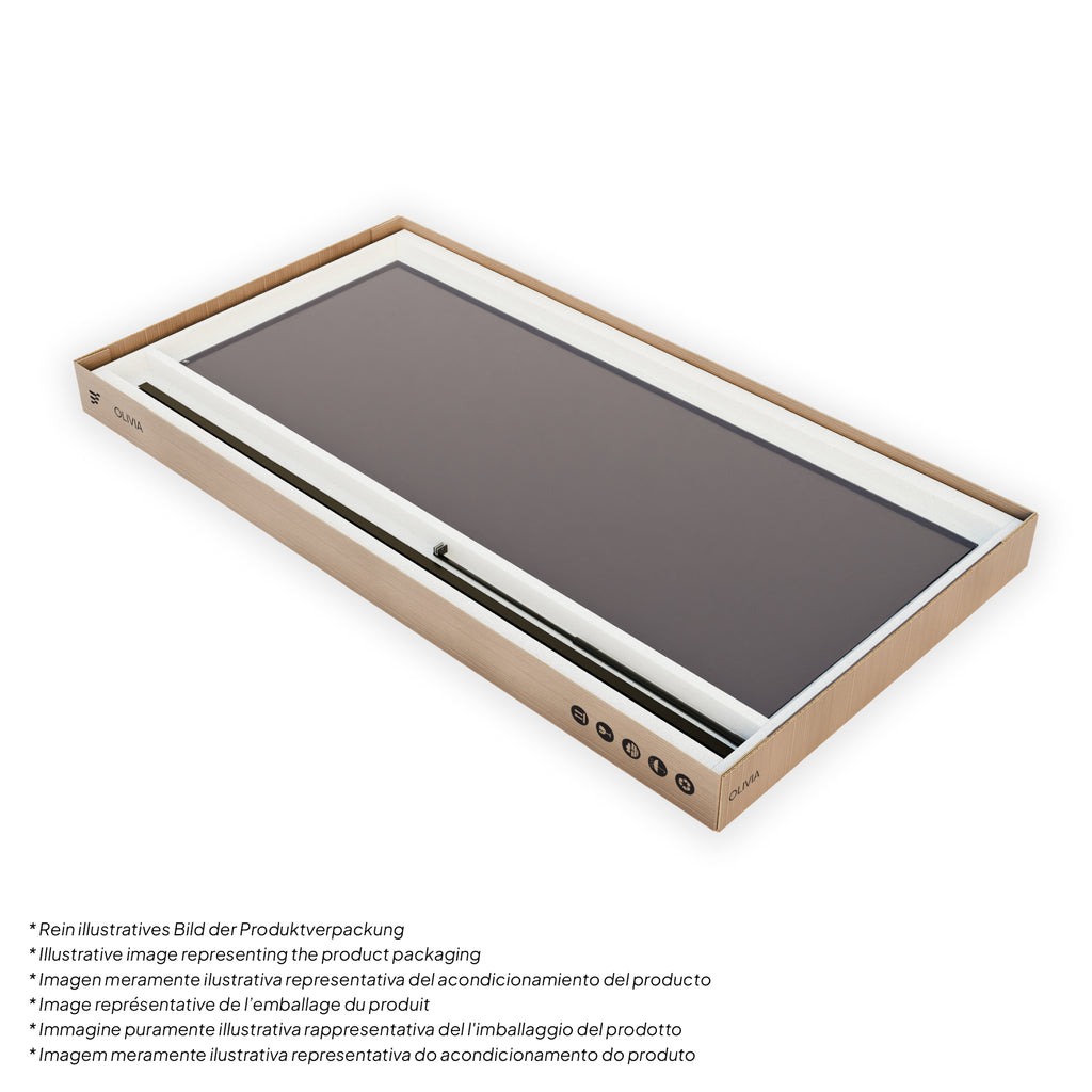 OLIVIA - Painel de Duche Walk-In em Vidro Escuro 10mm com Perfil e Barra Estabilizadora Preto