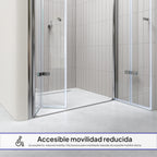 LENA - Frontal de duche com portas dobráveis em vidro temperado