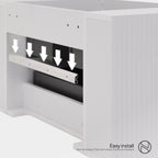 Maia – Móvel de Lavatório Suspenso com Gavetas Soft-Close | 90 cm | Branco Acanalado